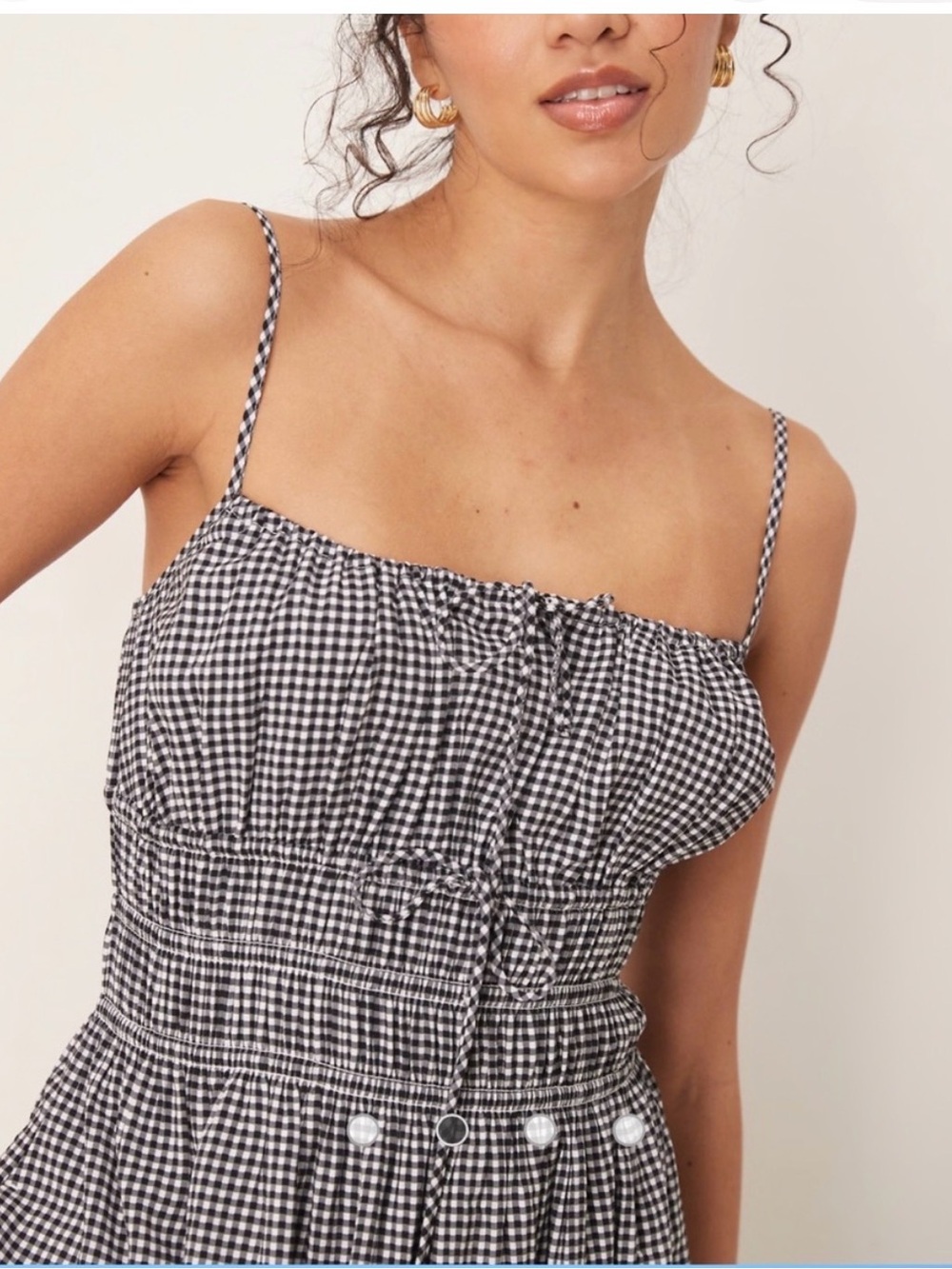 Abercrombie & Fitch Black and White Gingham Maxi Dress - Picture 2 of 6